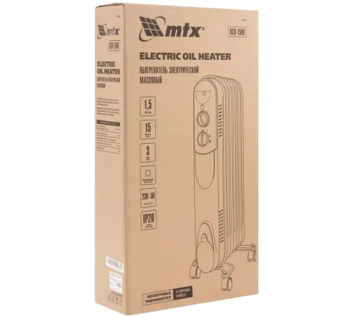 Масляный обогреватель MTX OCH-1500, 230 В, 1500 Вт // MTX