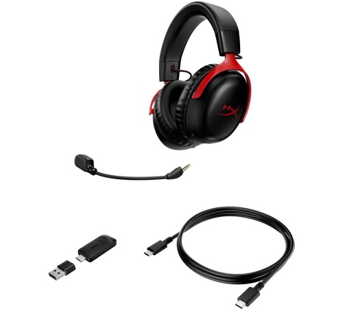 Наушники с микрофоном HyperX Cloud III черный/красный 1.2м мониторные оголовье (77Z46AA)