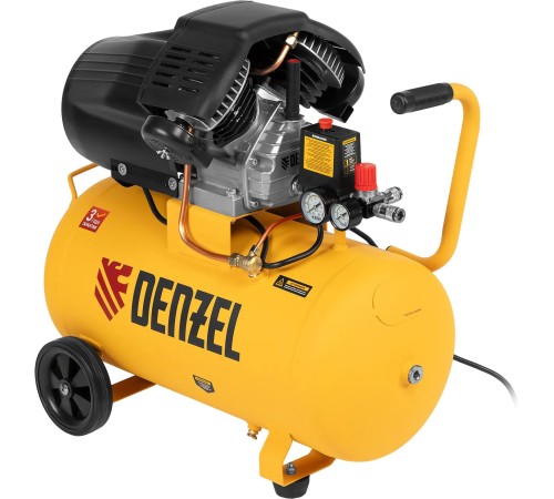 Компрессор поршневой Denzel DCV1800/50 масляный 320л/мин 50л 1800Вт желтый Компрессор поршневой Denzel DCV1800/50 масляный 320л/мин 50л 1800Вт желтый