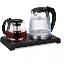 Чайный набор Kitfort КТ-6180 2л. 1500Вт черный (корпус: стекло)
