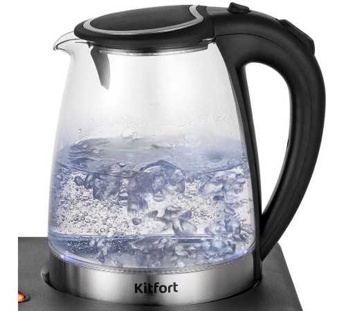 Чайный набор Kitfort КТ-6180 2л. 1500Вт черный (корпус: стекло)