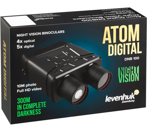 Бинокль Levenhuk 4-9x 24мм Atom Digital DNB100 черный (81701)