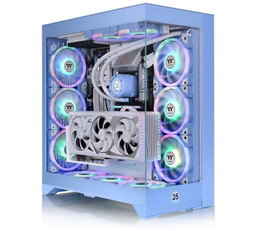 Корпус Thermaltake CTE E600MX Hydrangea Blue без БП E-ATX 3x140mm 2xUSB3.0 1xUSB3.1 audio bott PSU