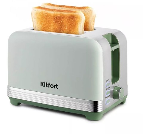 Тостер Kitfort КТ-6070 930Вт фисташковый/серебристый Тостер Kitfort КТ-6070 930Вт фисташковый/серебристый