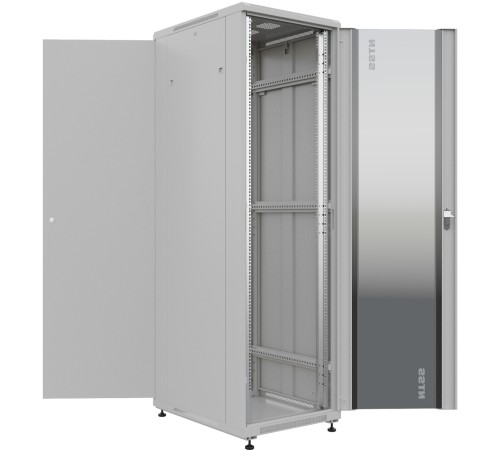 Шкаф серверный NTSS Премиум (NTSS-R42U6080GS) напольный 42U 600x800мм пер.дв.стекл металл 900кг серый IP20 сталь