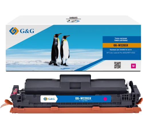 Картридж лазерный G&G GG-W2203X W2203X пурпурный (5500стр.) для HP CLJ Pro 4202/MFP 4302 Картридж лазерный G&G GG-W2203X W2203X пурпурный (5500стр.) для HP CLJ Pro 4202/MFP 4302