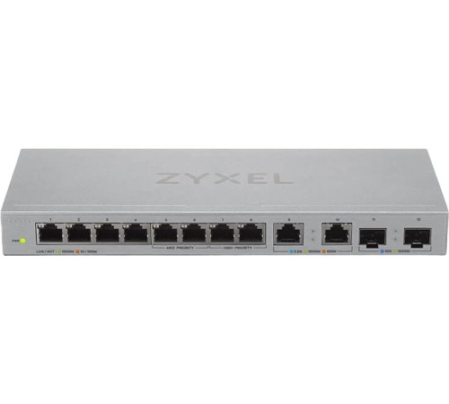 Коммутатор Коммутатор Zyxel XGS1010-12, 8xGE, 2x1/2,5GE, 2xSFP+, настольный, бесшумный (XGS1010-12-ZZ0102F) Коммутатор Коммутатор Zyxel XGS1010-12, 8xGE, 2x1/2,5GE, 2xSFP+, настольный, бесшумный (XGS1010-12-ZZ0102F)