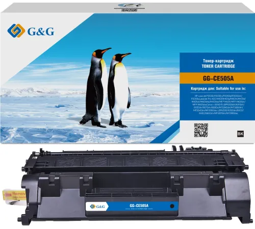Картридж лазерный G&G GG-CE505A UNIVERSAL черный (2300стр.) для HP P2035/2035n/2055d/dn/x;Canon LBP6300/6310dn/6650dn;HP Pro 400 M401/M401a/M401n/M401d/M401dn/M401dne/M401dw/MFP M425/MFP M425dn/MFP M425dw;Canon i-SENSYS 6670dn/6680x/MF5840dn/MF5880dn/MF59