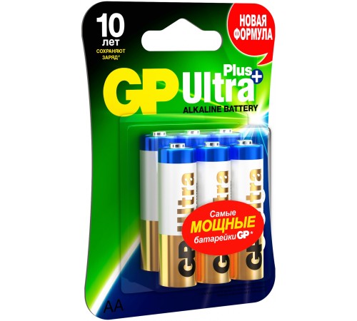 Батарея GP Ultra Plus Alkaline GP 15AUP-2CR6 AA (6шт) блистер