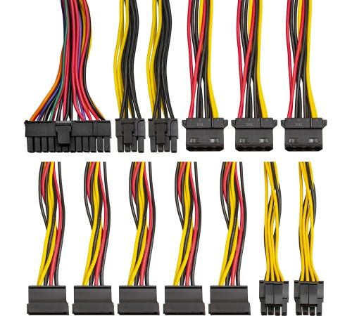 Блок питания 500W ExeGate 500PPE (ATX, APFC, PC, 80 PLUS, 12cm fan, 24pin, 2x(4+4)pin, 2xPCI-E, 5xSATA, 3xIDE, black, кабель) (EX260641RUS-PC)