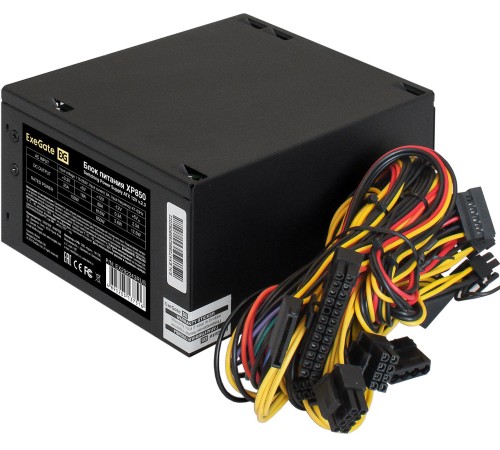 Блок питания ExeGate XP850, 850W, (ATX, PC, 12cm fan, 24pin, 2x(4+4)pin, 2xPCI-E, 5xSATA, 3xIDE, black, кабель 220V в комплекте 1,8м)
