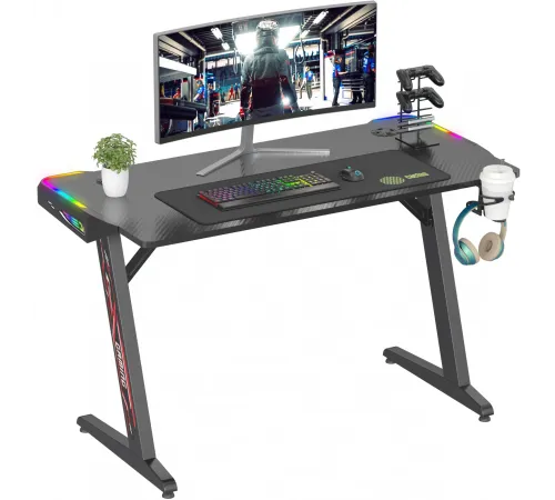 Стол игровой Cactus CS-GTZ-BK-RGB столешница ДСП черный каркас черный Стол игровой Cactus CS-GTZ-BK-RGB столешница ДСП черный каркас черный
