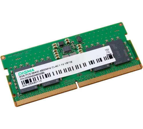 Память DDR5 8GB 4800MHz Digma DGMAS5480008S RTL PC5-38400 CL40 SO-DIMM 288-pin 1.1В single rank Ret Память DDR5 8GB 4800MHz Digma DGMAS5480008S RTL PC5-38400 CL40 SO-DIMM 288-pin 1.1В single rank Ret