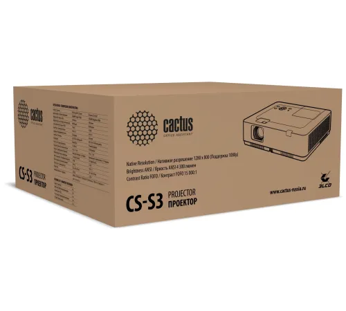 Проектор Cactus CS-S3.B 3LCD 43000Lm LS 4300Lm ANSI (1280x1024) 15000:1 ресурс лампы:10000часов 1xUSB typeA 2xHDMI 4.7кг Проектор Cactus CS-S3.B 3LCD 43000Lm LS 4300Lm ANSI (1280x1024) 15000:1 ресурс лампы:10000часов 1xUSB typeA 2xHDMI 4.7кг