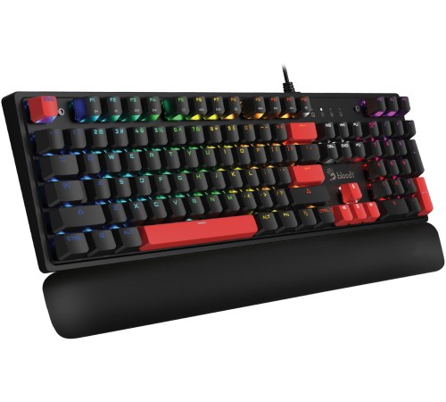 Клавиатура A4Tech Bloody S515R механическая черный USB for gamer LED (подставка для запястий) (S515R FIRE BLACK)