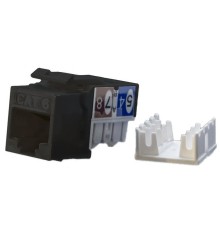 Hyperline KJ9-8P8C-C6-90-BK Вставка Keystone Jack RJ-45(8P8C), категория 6, черная