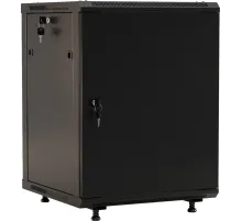 Шкаф коммутационный Hyperline (TWB-FC-1266-SR-RAL9004) настенный 12U 600x600мм пер.дв.металл задн.дв.спл.стал.лист 2 бок.пан. 60кг черный IP20