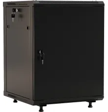 Шкаф коммутационный Hyperline (TWB-FC-1266-SR-RAL9004) настенный 12U 600x600мм пер.дв.металл задн.дв.спл.стал.лист 2 бок.пан. 60кг черный IP20