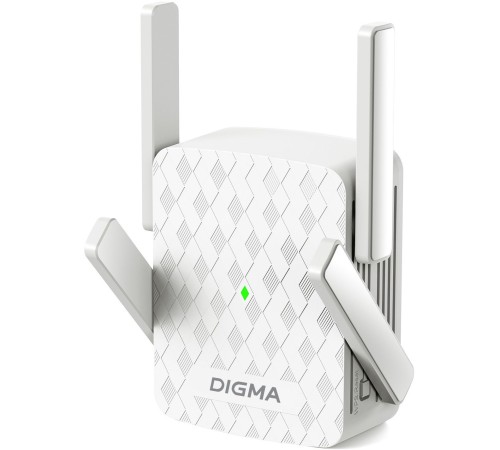 Повторитель беспроводного сигнала Digma D-WR400 AC1200 10/100BASE-TX/Wi-Fi белый