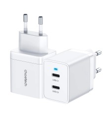 Сетевое зар./устр. Choetech Q5006-EU 40W 3A (PD) 2xUSB type-C универсальное белый (Q5006-EU-WH)