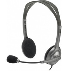 Наушники с микрофоном Logitech Stereo H110 серебристый 1.8м накладные оголовье (981-000459)