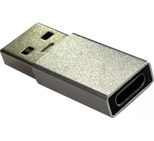 Адаптер Buro ver2.0 USB A(m) USB Type-C (f) (BU-USB2-AM-CF) серебристый