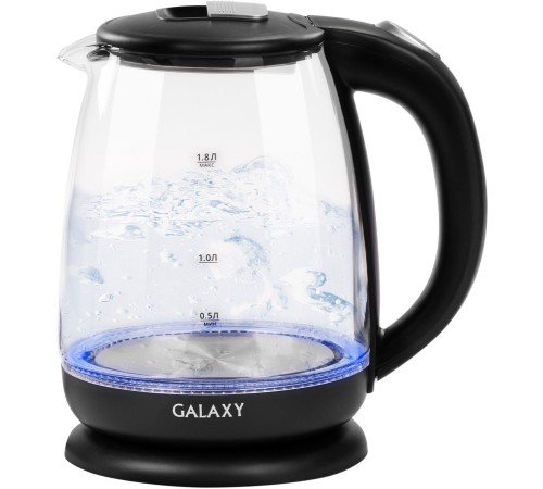 Чайник электрический Galaxy Line GL 0554 1.8л. 2000Вт черный/прозрачный (корпус: пластик/стекло)