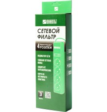 Сетевой фильтр Юнивольт 00-00000387 3м (4 розетки) белый (коробка)