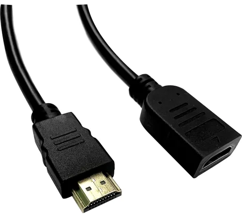 Кабель-удлинитель аудио-видео Buro HDMI (m)/HDMI (f) 2м. позолоч.конт. черный (BU-HDMI2.0-EXTND-2M)