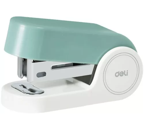 Степлер мини Deli EK203-GR EK203 24/6 26/6 (15листов) встроенный антистеплер зеленый 15скоб металл/пластик коробка