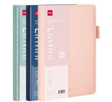 Блокнот Deli LINFINI EN158L A5 210х143мм искусст. кожа 144л линейка твердая обложка ассорти ассорти:син/роз/зел