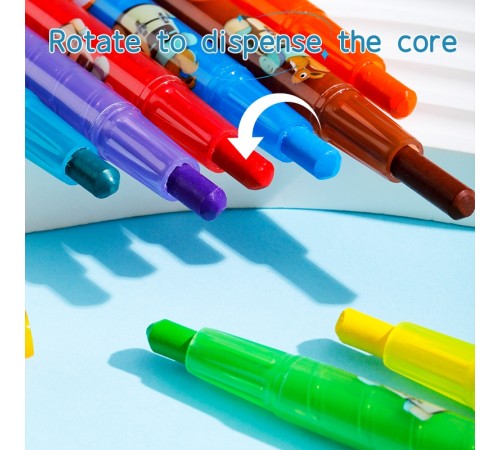 Восковые мелки Deli EC223-24 кругл. с поворотным механизмом 24цв. дл.165мм д.10мм блист.европод.