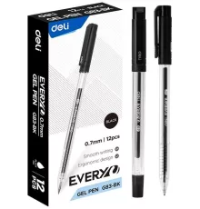 Ручка гелев. Deli EveryU EG83-BK прозрачный d=0.7мм черн. черн. 1стерж. кругл.