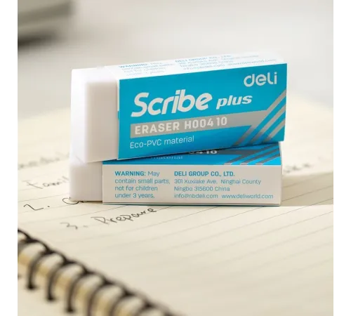 Набор ластиков Deli EH00410-MT Scribe прямоугольный 60x24x12мм ПВХ белый блистер (5шт)