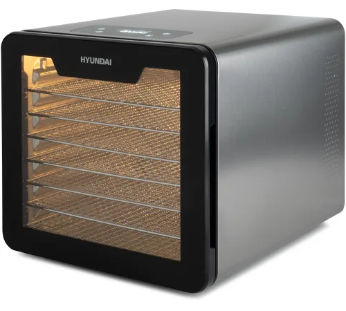 Сушка для фруктов и овощей Hyundai HYFD-8802 14под. 600Вт серебристый