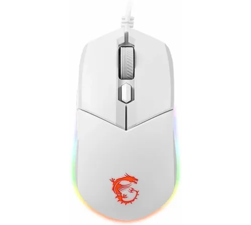Мышь проводная Gaming Mouse MSI Clutch GM11, Wired, DPI 5000, symmetrical design, RGB lighting, White (S12-0401970-CLA)