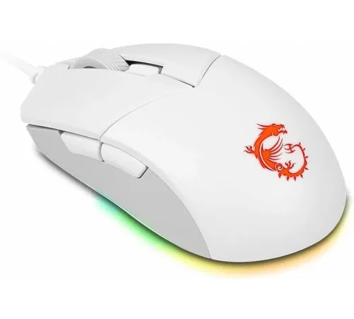Мышь проводная Gaming Mouse MSI Clutch GM11, Wired, DPI 5000, symmetrical design, RGB lighting, White (S12-0401970-CLA)