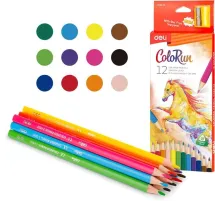 Карандаши цветные Deli ColoRun EC132-12 трехгран. пластик 12цв. коробка/европод.