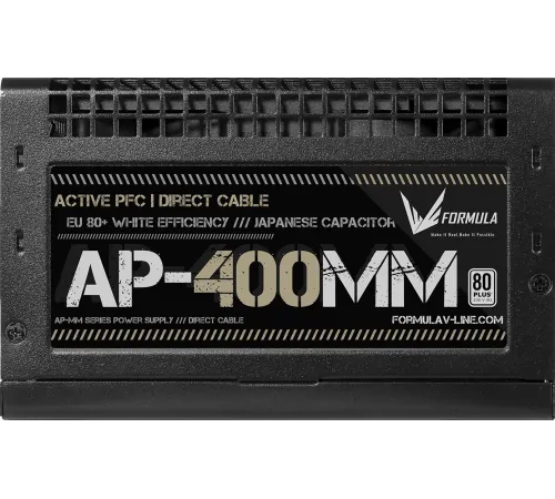 Блок питания Formula ATX 400W AP-400ММ 80 PLUS WHITE (20+4pin) APFC 120mm fan 6xSATA RTL Блок питания Formula ATX 400W AP-400ММ 80 PLUS WHITE (20+4pin) APFC 120mm fan 6xSATA RTL