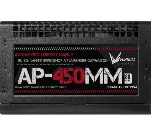 Блок питания Formula ATX 450W AP-450ММ 80 PLUS WHITE (20+4pin) APFC 120mm fan 6xSATA RTL