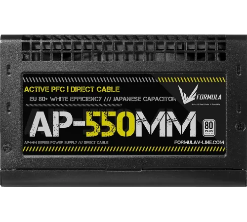 Блок питания Formula ATX 550W AP-550ММ 80 PLUS WHITE (20+4pin) APFC 120mm fan 6xSATA RTL Блок питания Formula ATX 550W AP-550ММ 80 PLUS WHITE (20+4pin) APFC 120mm fan 6xSATA RTL