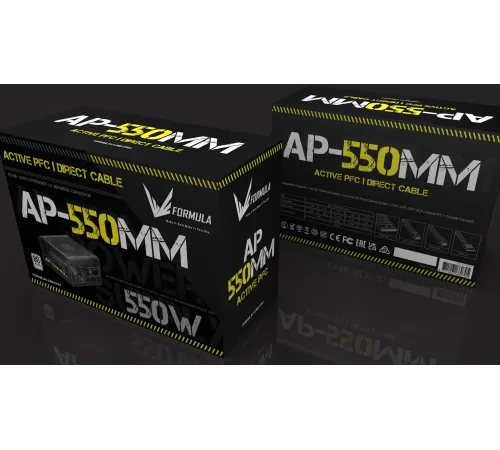 Блок питания Formula ATX 550W AP-550ММ 80 PLUS WHITE (20+4pin) APFC 120mm fan 6xSATA RTL Блок питания Formula ATX 550W AP-550ММ 80 PLUS WHITE (20+4pin) APFC 120mm fan 6xSATA RTL