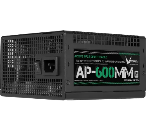 Блок питания Formula ATX 600W AP-600ММ 80 PLUS WHITE (20+4pin) APFC 120mm fan 6xSATA RTL Блок питания Formula ATX 600W AP-600ММ 80 PLUS WHITE (20+4pin) APFC 120mm fan 6xSATA RTL