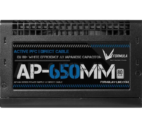 Блок питания Formula ATX 650W AP-650ММ 80 PLUS WHITE (20+4pin) APFC 120mm fan 6xSATA RTL