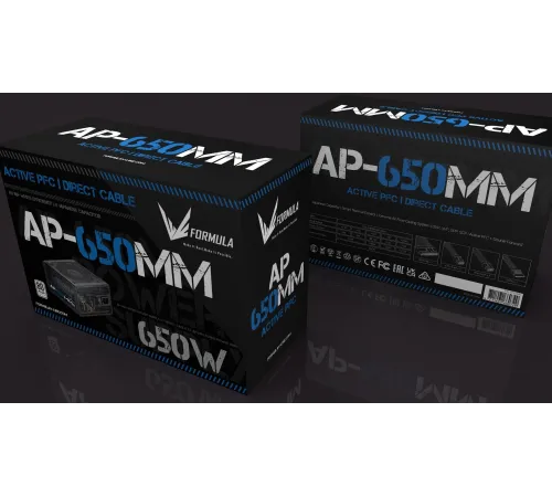 Блок питания Formula ATX 650W AP-650ММ 80 PLUS WHITE (20+4pin) APFC 120mm fan 6xSATA RTL