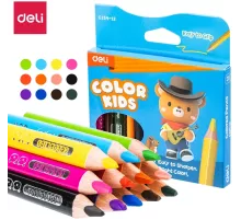 Карандаши цв. Deli EC-134-12 Color Kids трехгран. ассорти 12цв. карт.кор. (12шт) 12 карандашей