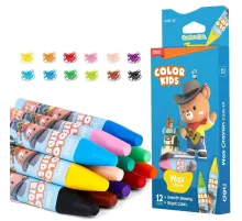 Восковые мелки Deli EC221-12 трехгр. 12цв. (12шт) дл.75мм д.11мм картон.кор./европод.