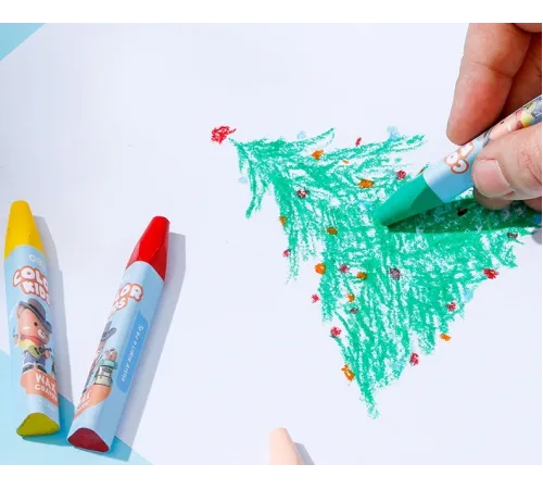 Восковые мелки Deli EC221-12 трехгр. 12цв. (12шт) дл.75мм д.11мм картон.кор./европод.