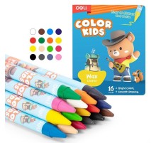 Восковые мелки Deli EC225-16 Color Kids кругл. 16цв. дл.90мм д.8мм