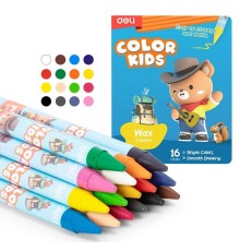 Восковые мелки Deli EC225-16 Color Kids кругл. 16цв. дл.90мм д.8мм